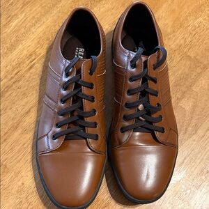 Kenneth Cole Tan Leather Casual Lace-Up Sneakers